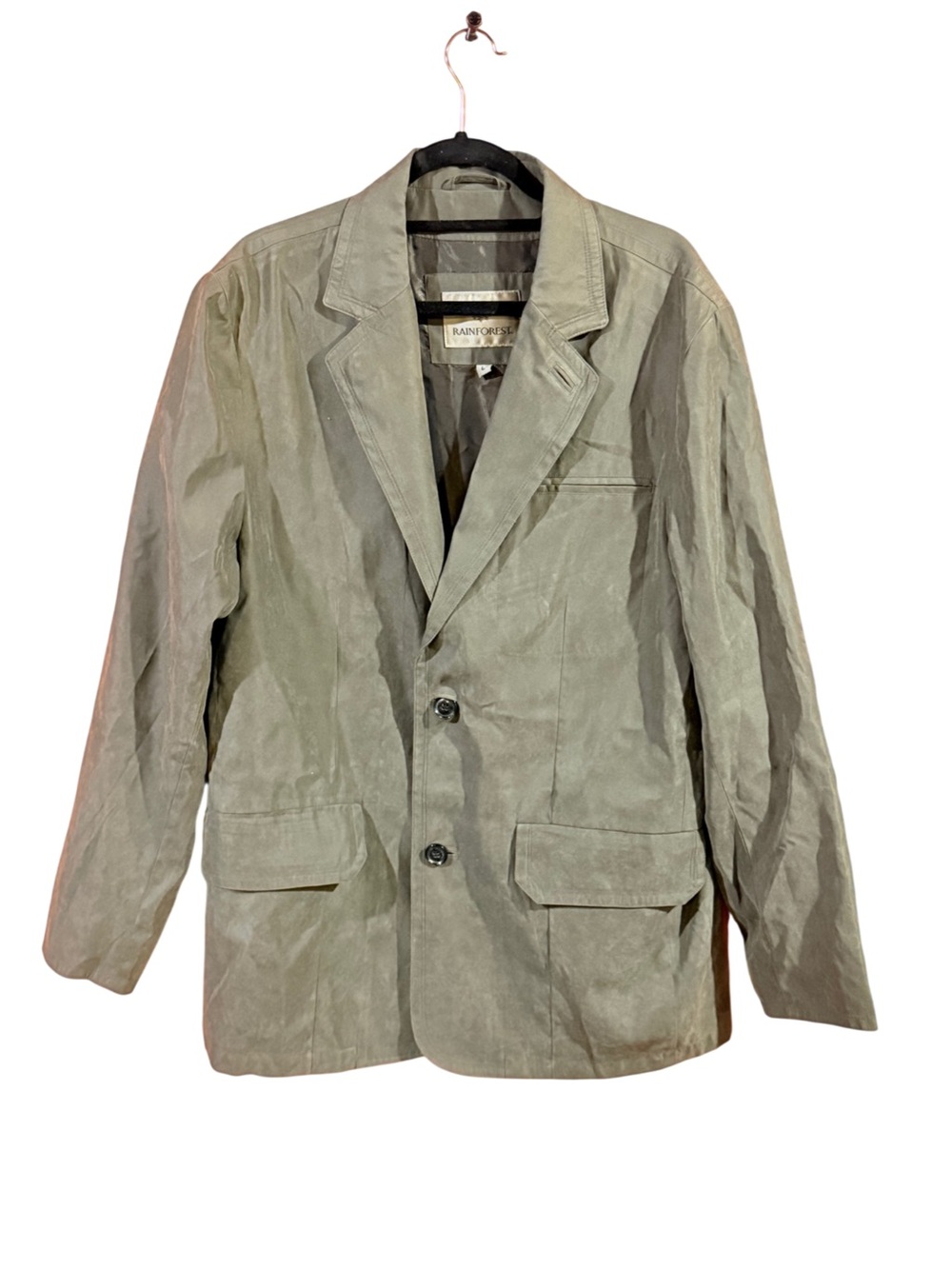 RAINFOREST Olive Green Suede Shirt Jacket Blazer